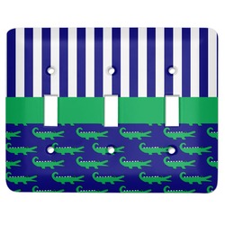 Alligators & Stripes Light Switch Cover (3 Toggle Plate) (Personalized)