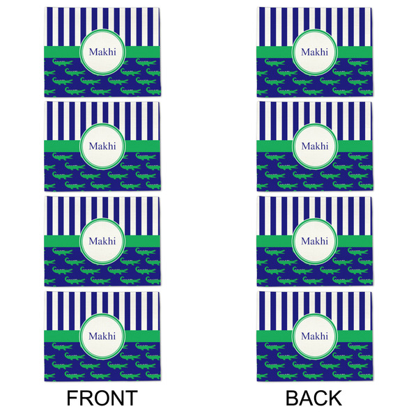 Alligators & Stripes Linen Placemat - APPROVAL Set of 4 (double sided)