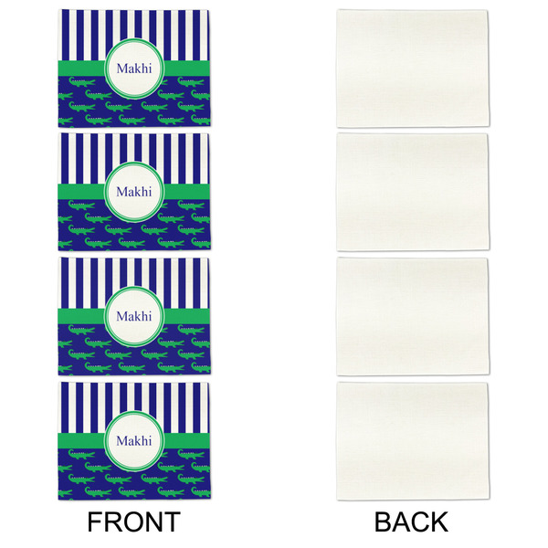 Alligators & Stripes Linen Placemat - APPROVAL Set of 4 (single sided)