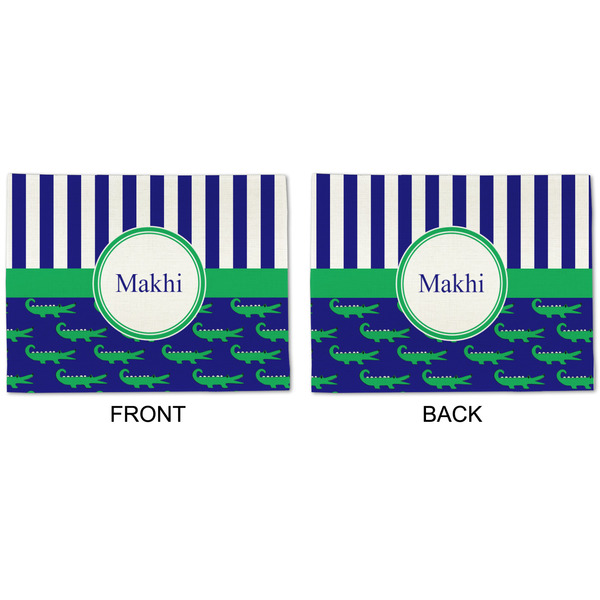 Alligators & Stripes Linen Placemat - APPROVAL (double sided)