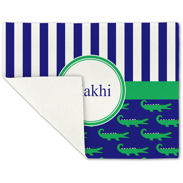 Alligators & Stripes Linen Placemat - Folded Corner (single side)