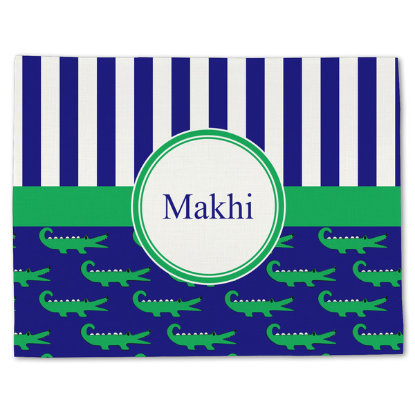 Alligators & Stripes Linen Placemat - Front