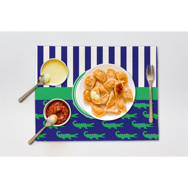 Alligators & Stripes Linen Placemat - Lifestyle (single)