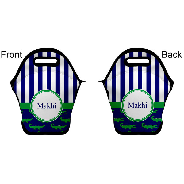 Alligators & Stripes Lunch Bag - Front and Back