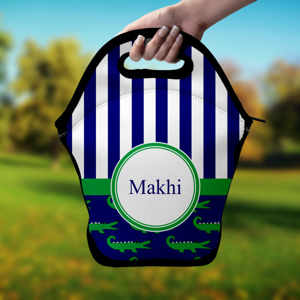 Alligators & Stripes Lunch Bag - Hand