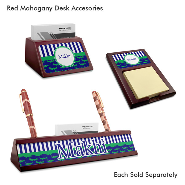 Alligators & Stripes Mahogany Desk Accessories