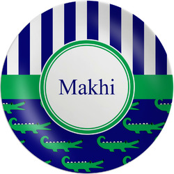 Alligators & Stripes Melamine Plate (Personalized)