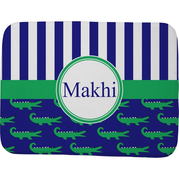 Custom Alligators & Stripes Memory Foam Bath Mat - 48"x36" (Personalized)