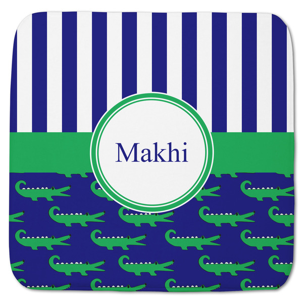Custom Alligators & Stripes Memory Foam Bath Mat - 48"x48" (Personalized)
