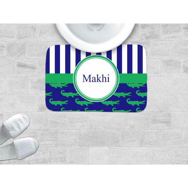 Alligators & Stripes Memory Foam Bath Mat - LIFESTYLE