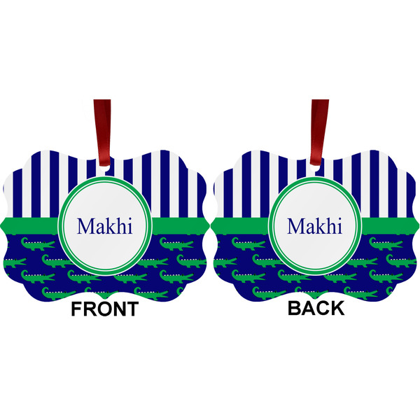 Alligators & Stripes Metal Benilux Ornament - Front and Back (APPROVAL)