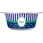 Alligators & Stripes Stainless Steel Dog Bowl (Personalized)