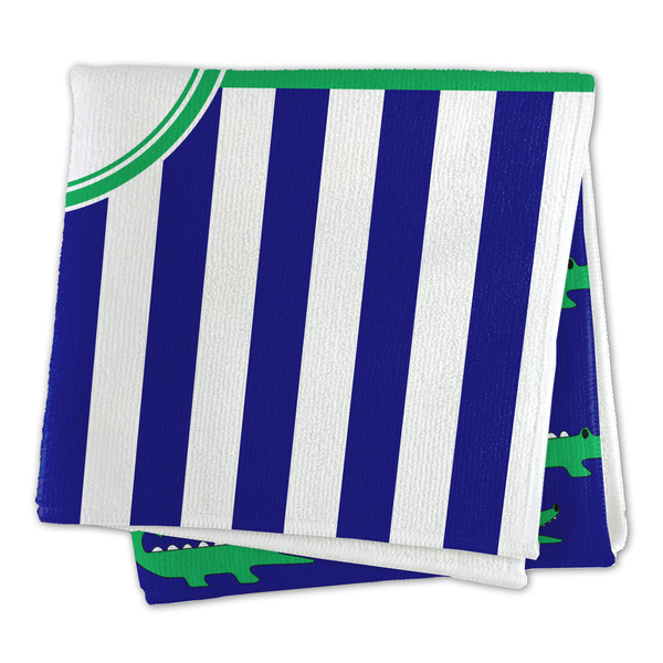 Alligators & Stripes Microfiber Dish Rag - FOLDED (square)