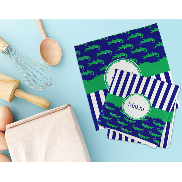 Alligators & Stripes Microfiber Dish Rag - LIFESTYLE