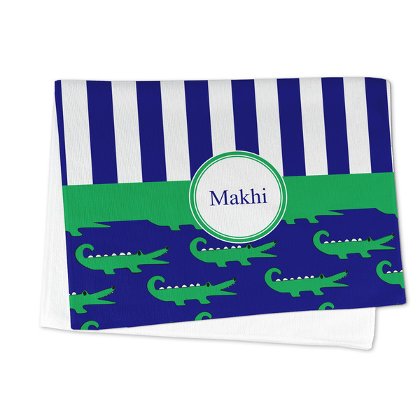 Alligators & Stripes Microfiber Dish Towel - FOLDED HALF