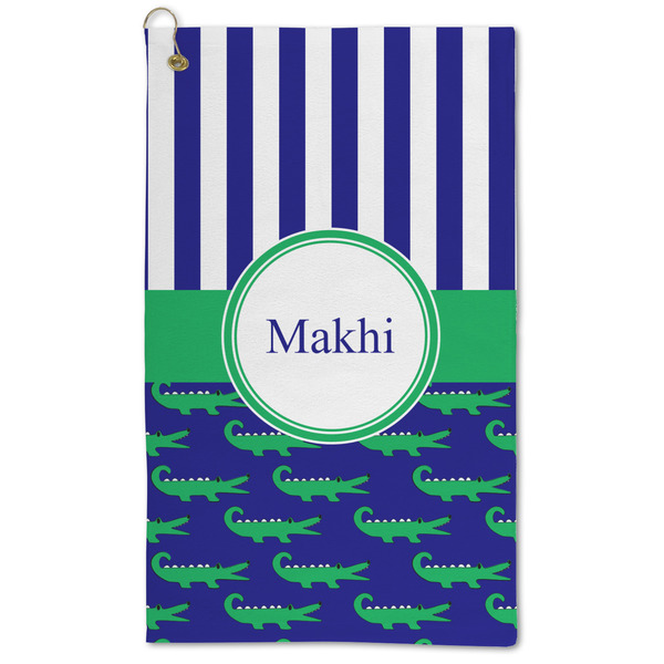 Custom Alligators & Stripes Microfiber Golf Towel (Personalized)