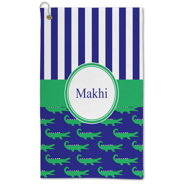 Custom Alligators & Stripes Microfiber Golf Towel - Large (Personalized)
