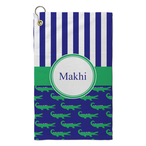 Custom Alligators & Stripes Microfiber Golf Towel - Small (Personalized)