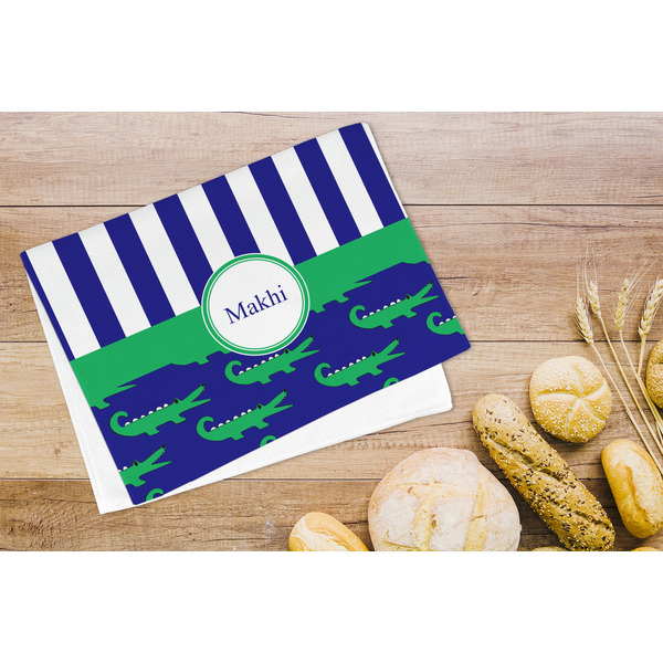 Alligators & Stripes Microfiber Kitchen Towel - LIFESTYLE
