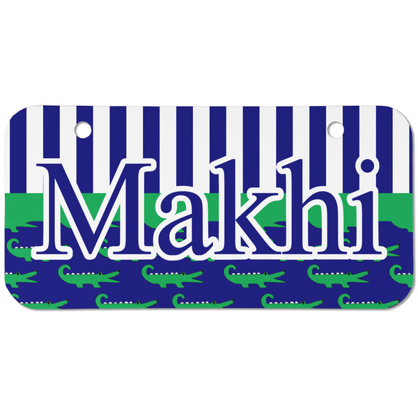 Alligators & Stripes Mini Bicycle License Plate - Two Holes