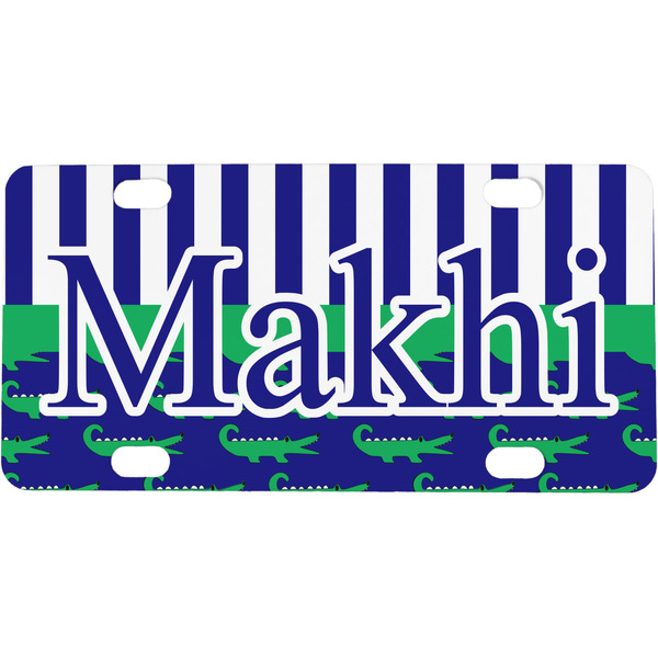 Custom Alligators & Stripes Mini/Bicycle License Plate (Personalized)