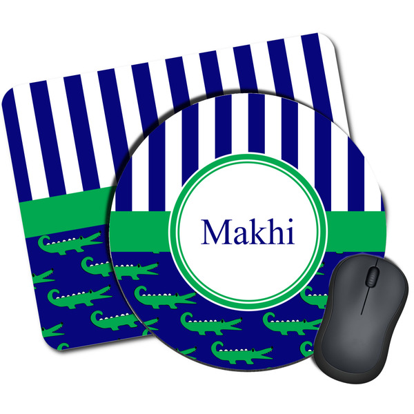 Custom Alligators & Stripes Mouse Pad (Personalized)