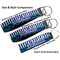 Alligators & Stripes Multiple Key Ring comparison sizes