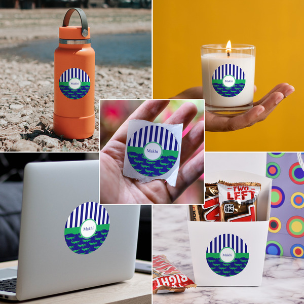 Alligators & Stripes Multipurpose Round Labels - In Context