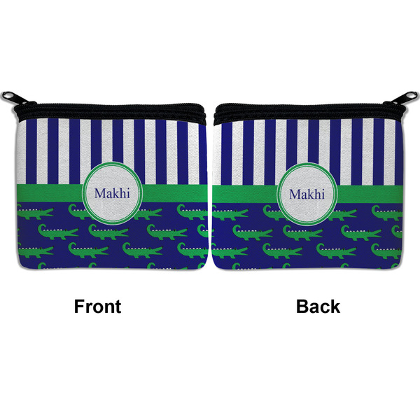 Alligators & Stripes Neoprene Coin Purse - Front & Back (APPROVAL)