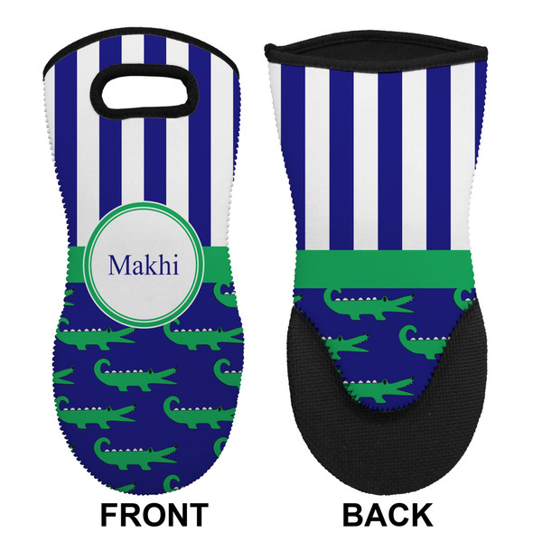 Alligators & Stripes Neoprene Oven Mitt (Front & Back)