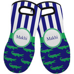 Alligators & Stripes Neoprene Oven Mitts - Set of 2 w/ Name or Text
