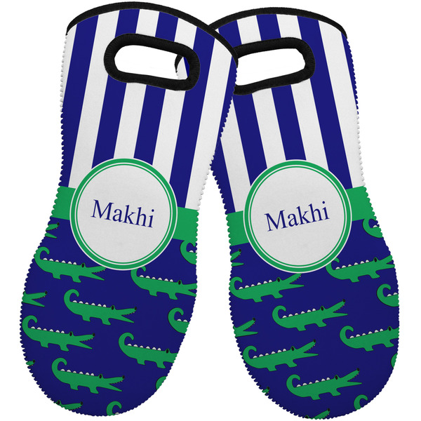 Alligators & Stripes Neoprene Oven Mitt -Set of 2 - Front