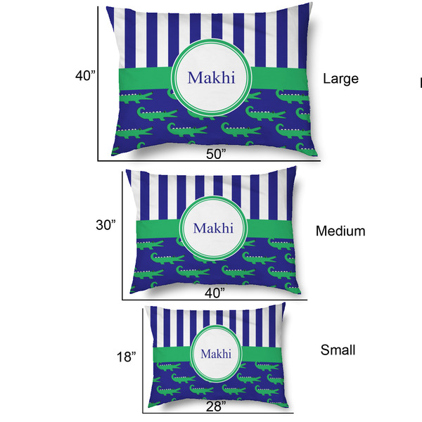 Alligators & Stripes Outdoor Dog Beds - SIZE CHART