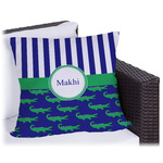 Alligators & Stripes Outdoor Pillow - 20" (Personalized)