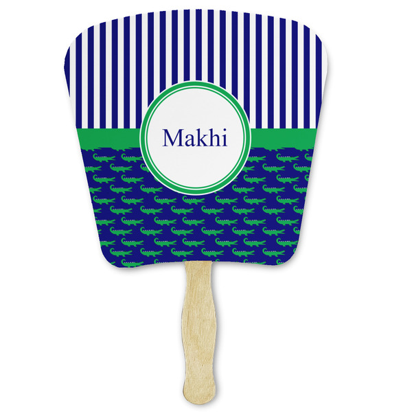Custom Alligators & Stripes Paper Fan (Personalized)