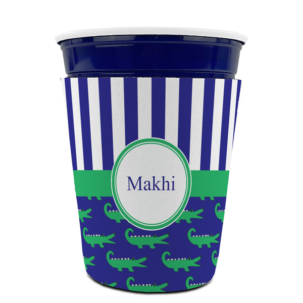 Alligators & Stripes Party Cup Sleeves - without bottom - FRONT (on cup)