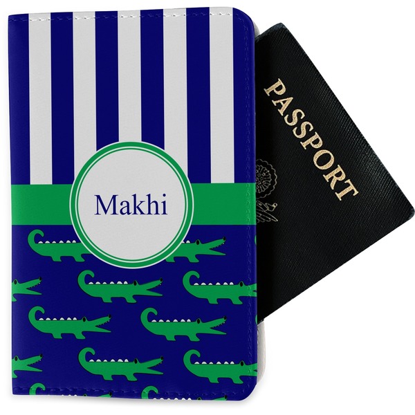 Custom Alligators & Stripes Passport Holder - Fabric (Personalized)