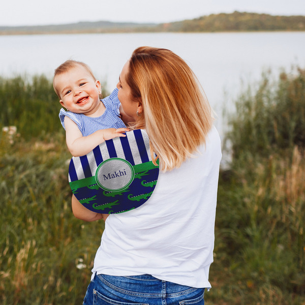 Alligators & Stripes Peanut Shaped Burp - Lifestyle