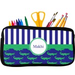 Alligators & Stripes Neoprene Pencil Case - Small w/ Name or Text