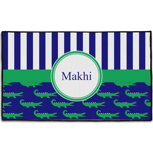 Custom Alligators & Stripes Door Mat - 60"x36" (Personalized)