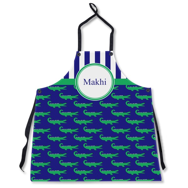 Custom Alligators & Stripes Apron Without Pockets w/ Name or Text
