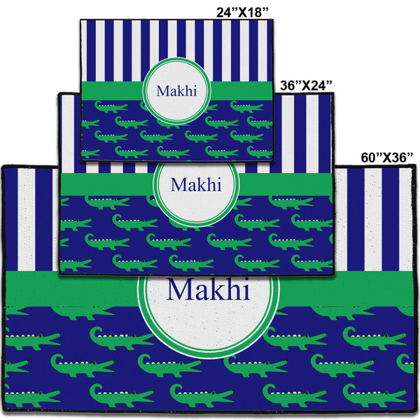 Alligators & Stripes Personalized Door Mat - Group Parent IMF