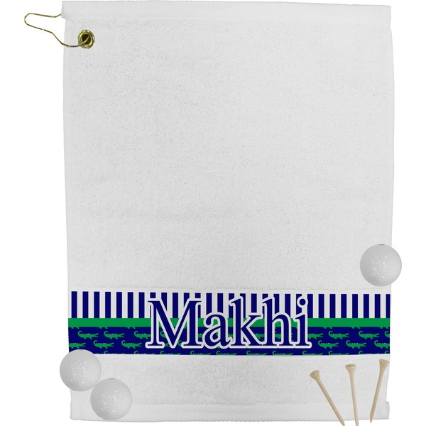 Custom Alligators & Stripes Golf Bag Towel (Personalized)