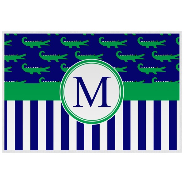 Alligators & Stripes Personalized Placemat (Back)