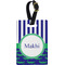 Alligators & Stripes Plastic Luggage Tag - Rectangular w/ Name or Text
