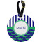 Alligators & Stripes Plastic Luggage Tag - Round (Personalized)