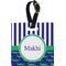 Alligators & Stripes Plastic Luggage Tag - Square w/ Name or Text