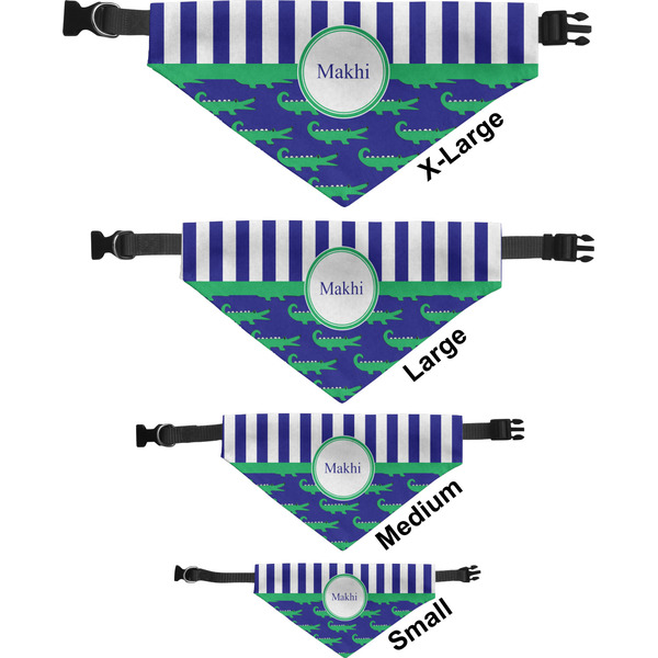 Alligators & Stripes Pet Bandana Sizes