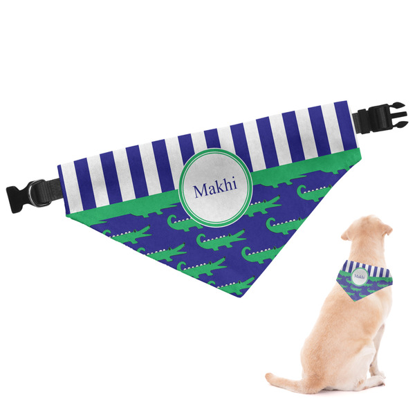 Custom Alligators & Stripes Dog Bandana - Medium (Personalized)