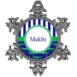 Alligators & Stripes Vintage Snowflake Ornament (Personalized)